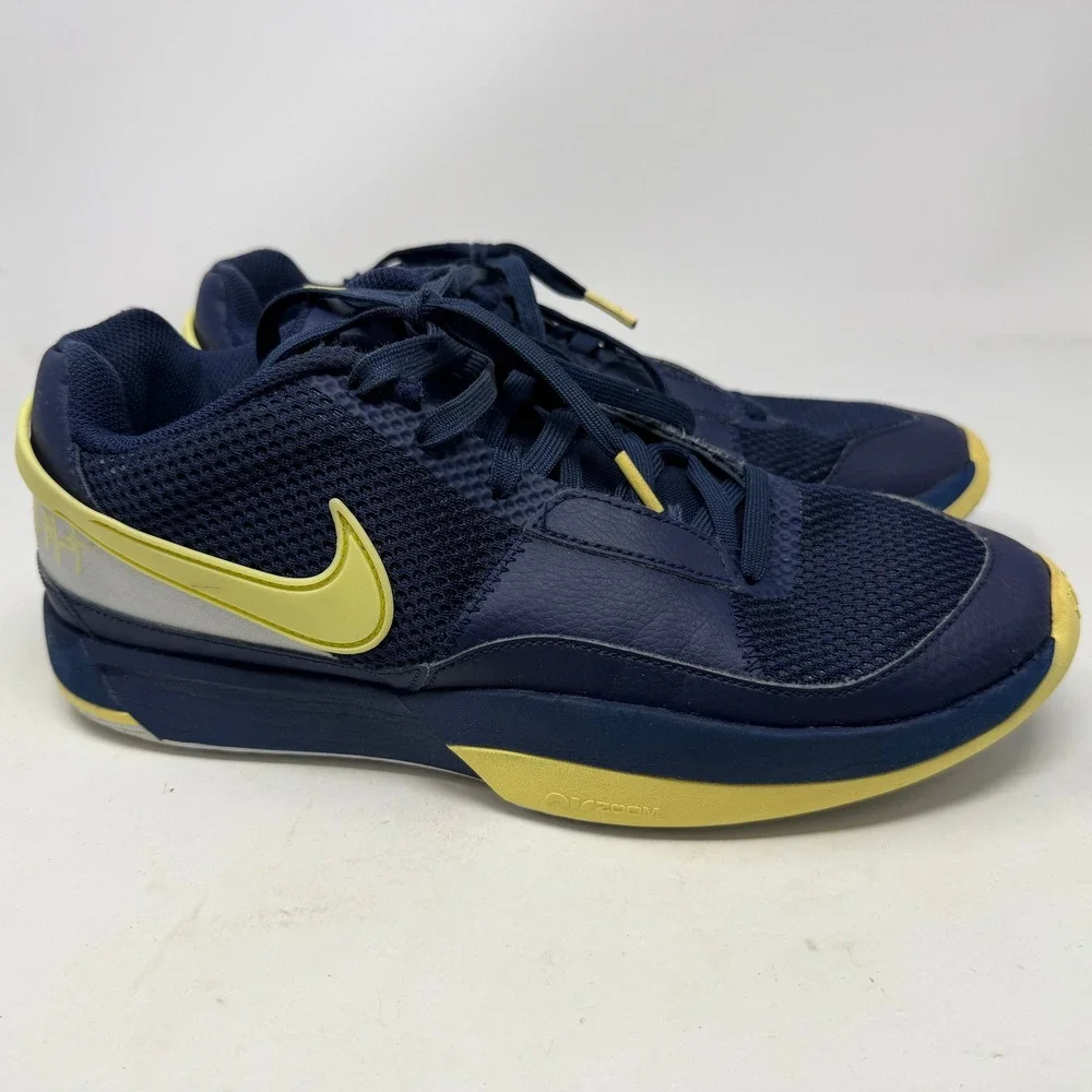 Nike Basketball Shoes Mens 9.5 Ja 1 Midnight Series Navy Yellow EUC FQ4796-402